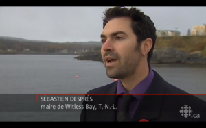 Sébastien Després interviewé par Radio-Canada à Witless Bay